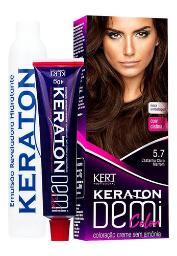 Coloração Keraton Demi Color Castanho Claro Marrom 5.7