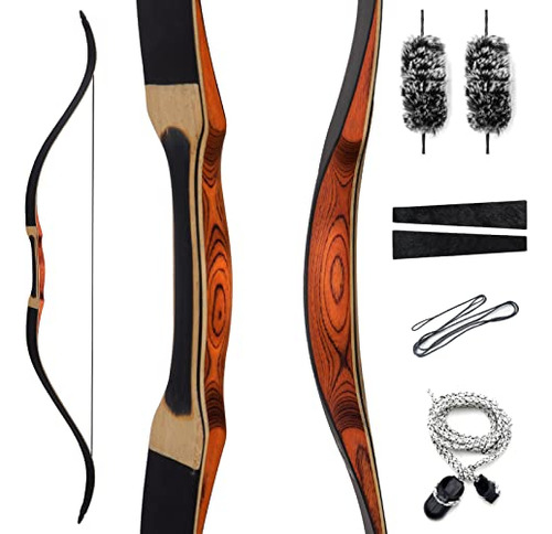 51 Pulgadas Cazador Negro Recurve Arco 20-55 Lb Bosques De C