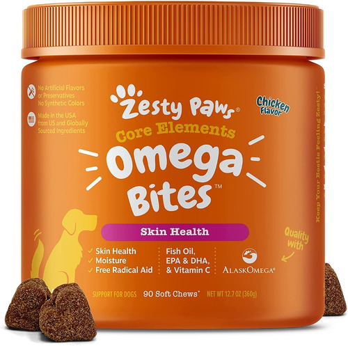 Zesty Paws Omega 3 Bites Skin Health Especial Para La Piel