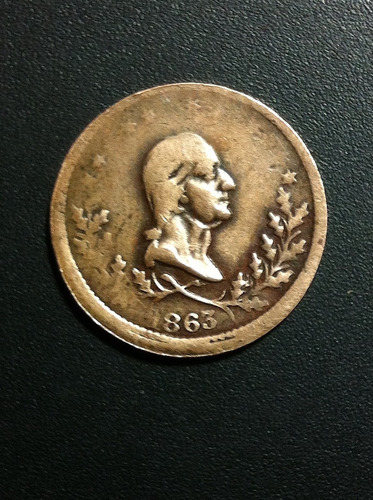 Moneda George Washington Guerra Civil 1863 Token Escaso