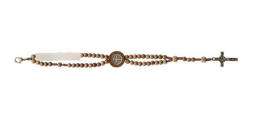 Pulseira Terço Com Cruz São Bento 4mm