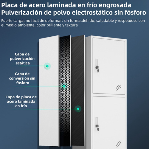 Locker Metalico 1 A 4 Puertas Casillero Chapa 38x42x180cm