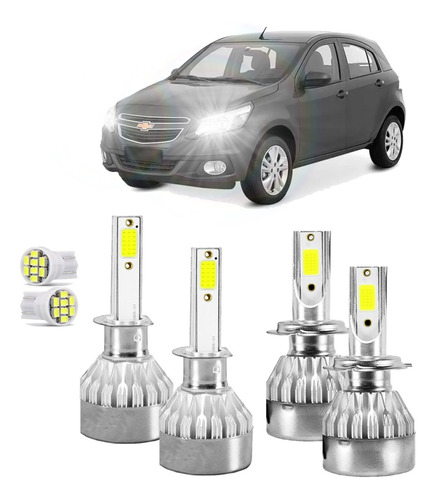 Kit Ultra Led Alta E Baixa Chevrolet Agile 10/11 20000lúmens