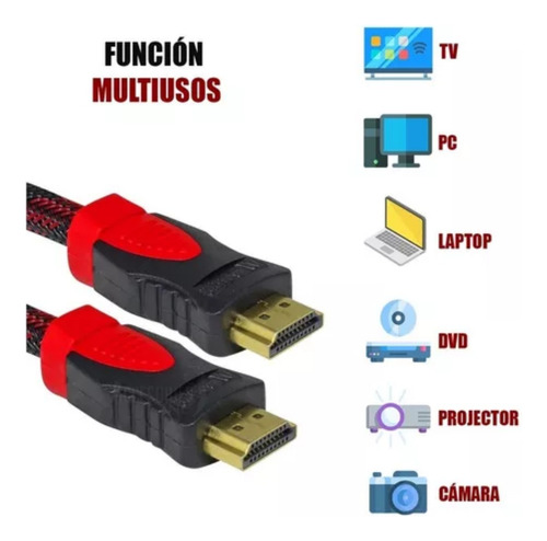 3 Pzcable Hdmi 1.5 Metros 1080p Full Hd 24 Hz Macho A Macho