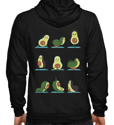 Nueva Sudadera Posiciones Yoga Avocado Aguacate Japones 