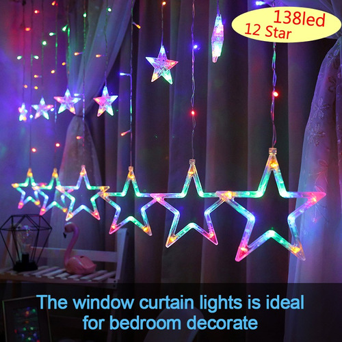 Guirnalda Led Cortina Luces Cadena 110v Hada Star Navidad