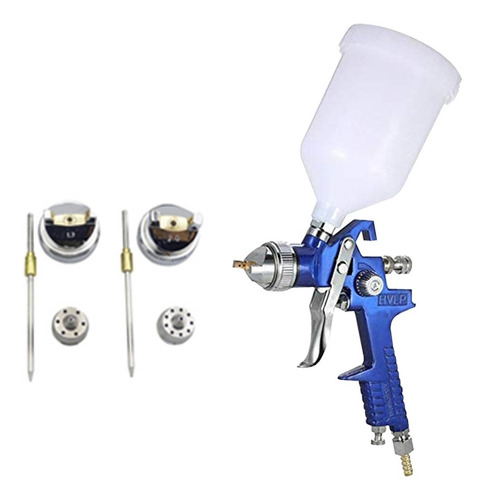 Kit Pistola De Gravedad Hvlp 2 Boquillas Extras H827g-kit