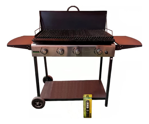 Parrilla A Gas Bram Metal Negra 4 Quem Env Gratis Amba