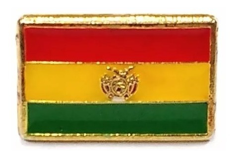 Bótom Pim Broche Bandeira Bolívia 13x9mm Folheado A Ouro