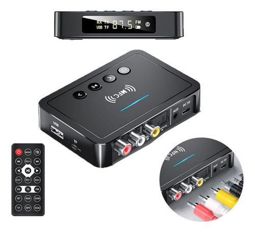 // Receptor Áudio Bluetooth 5.0 Transmissor Fm Estére.