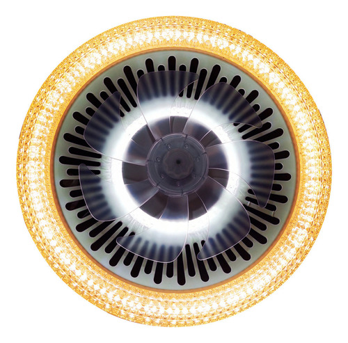 Ventilador De Techo Con Lampara 3 Modos De Luz 6 Velocidades 49 Cm 60 Hz Acabado Cristalino Opalinas Plástico 7