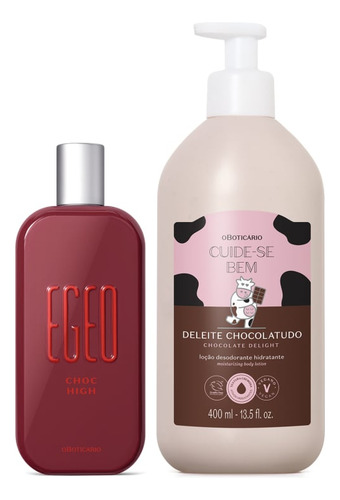 Egeo Choc Hig Colônia 90ml + Loção Corporal Cuide-se Bem Chocolatudo 400ml