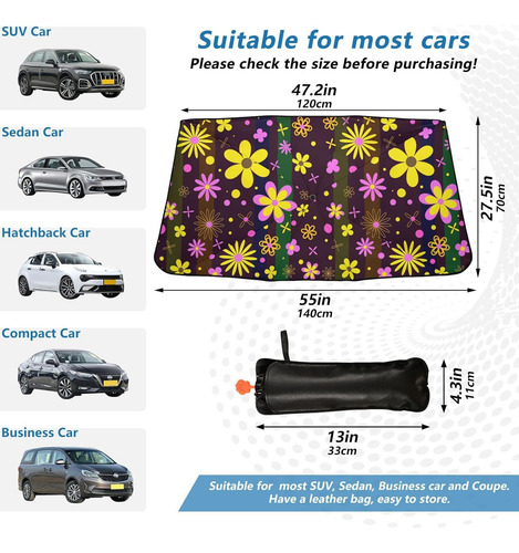 Oarencol Parasol Plegable Para Parabrisas De Automóvil, Dise