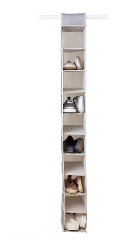 Organizador Colgante Para Closet 10 Divisiones Color Gris