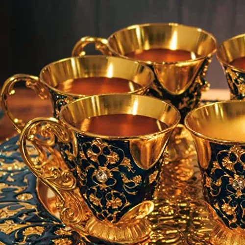 Conjunto De Chá Turco Vintage De Luxo Para Café E Vinho