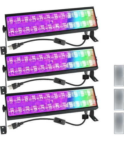 Barra De Luz Negra Uv 100w Rbg Con 20 Colores Adicionales 