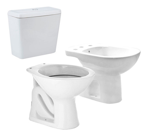 Inodoro Corto Baño Deposito Bidet Deca Marajo Loza Sanitaria