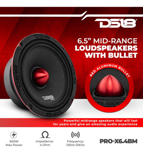 Altavoz Ds18 Pro-x6.4bm, 6,5'', 500w Max, 250w Rms, 4ohm, X1