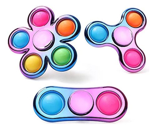 Ldpsytoyz 3 Piezas Pop Fidget Spinner, Dazzled Color Push Bu