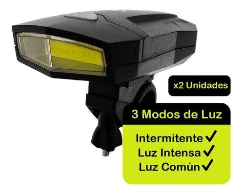 Imagen 1 de 4 de 2 Linternas Bicicleta Luz Led Delantera Soporte Manubrio