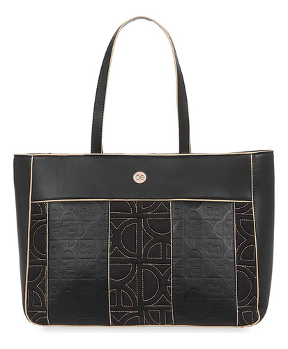 Bolsa Cloe Para Mujer Tote Material Vegano Diseño Acolchado Color Negro