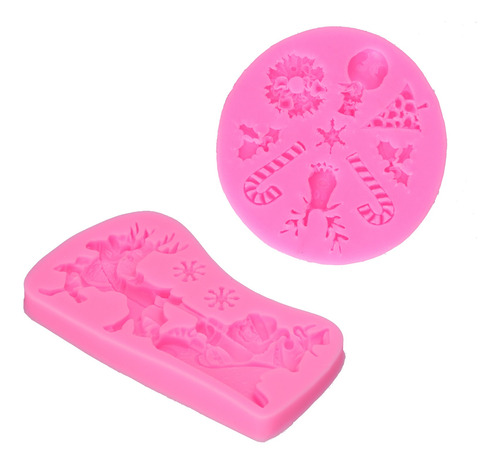 Moldes Para Fondant, 2 Unidades, De Silicona, Antiadherente,