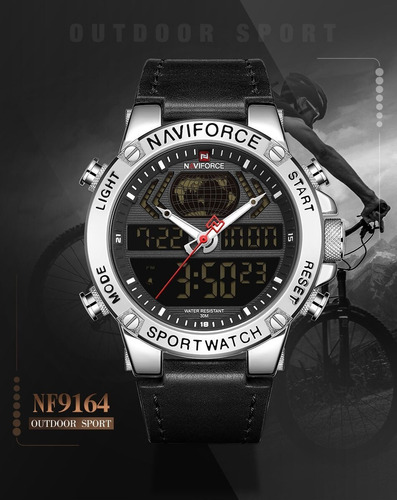 Relogio Naviforce Masculino 9164 Pulseira De Couro