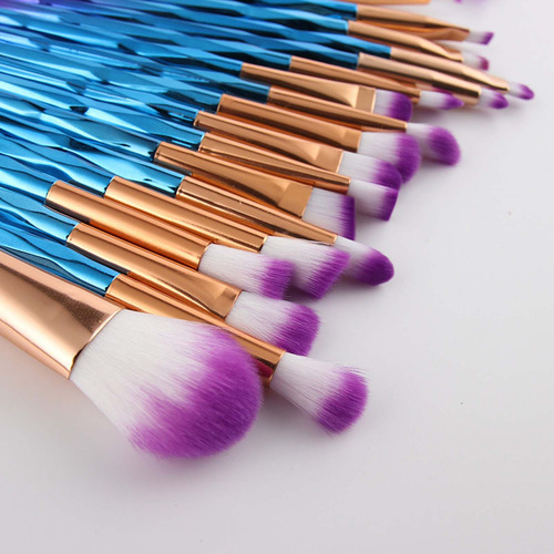 Juego De Brochas De Maquillaje, 20 Unidades, Color Champán,