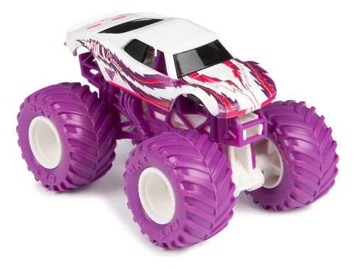 Monster Jam em escala Spin Master Blue Thunder Vs Full Charge 1:64 cor rosa
