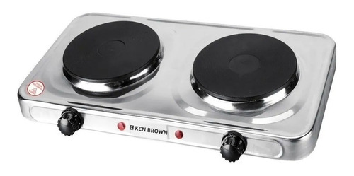 Imagen 1 de 6 de Anafe Electrico Ken Brown 2 Hornallas Acero Inoxidable 2500w