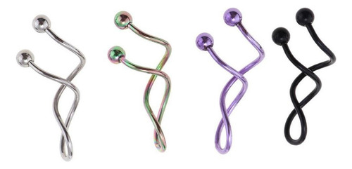 2x 4 Piezas De Material Acero Inoxidable Pulido 14g Anillos