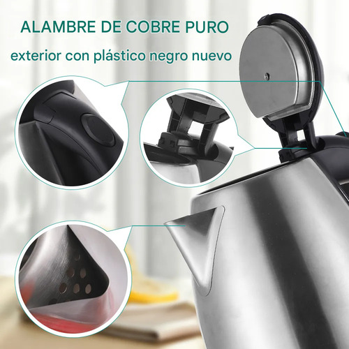 Jarra Eléctrica St-6011 De 1.8 Litros | Hervidor Rápido Y Seguro Con Apagado Automático | Diseño Moderno, Base Giratoria 360°, Ideal Para Té, Café Y Más Alta Calidad Black Mount