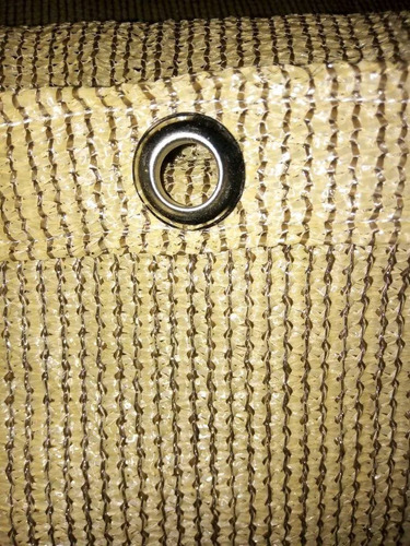 Malla Sombra 90% 4x4 Beige Lista Para Instalar Reforzada