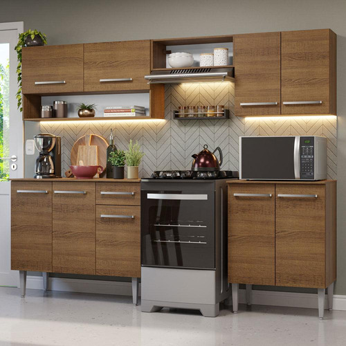 Cocina Integral Completa Modular Madesa Emilly 229cm Mm 15 Color Rustic