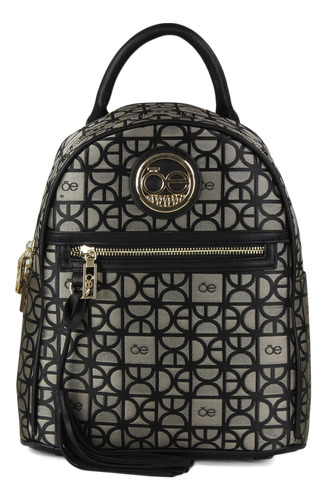 Mochila Para Mujer Cloe Con Trama Icónica Color Negro