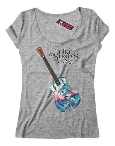 Remera Mujer Dire Straits Guitarra Colres Rp325 Dtg Premium