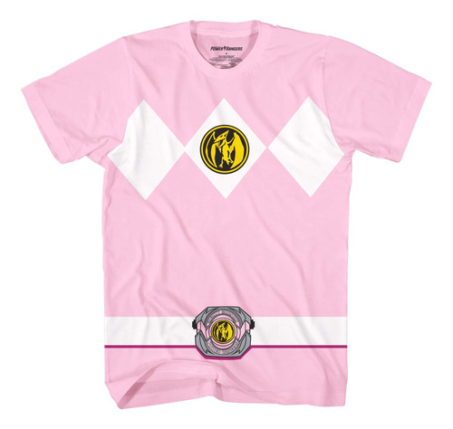 Camiseta Power Rangers Rosa - Disfraz Cosplay - Rosa Pastel