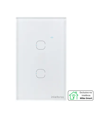 Interruptor Touch Inteligente 2 Teclas Eiw 1002 Intelbras Branco 127/220v