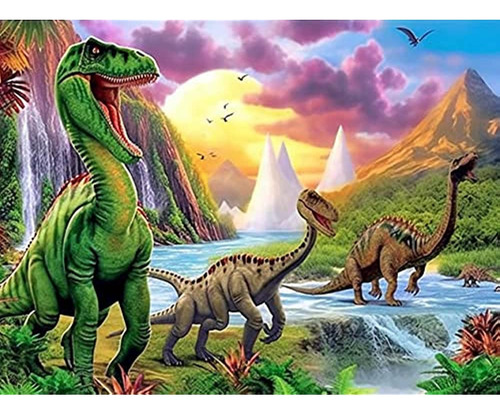 Vaiieyo Kits De Pintura De Diamantes Para Adultos Dinosaurio