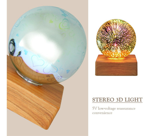 Luz De Fuegos Artificiales 3d Bola De Cristal Luz Usb