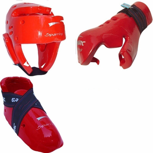 Combo Set Sparring Cabezal + Guantes + Zapatos Taekwondo