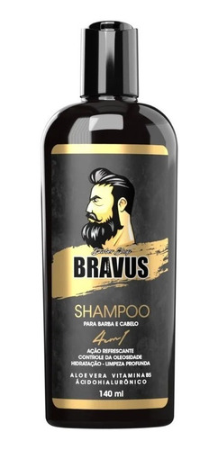 Shampoo Para Barba E Cabelo 4 Em 1 - Bravus
