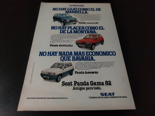 (pa600) Publicidad Clipping Seat Panda Gama * 1982