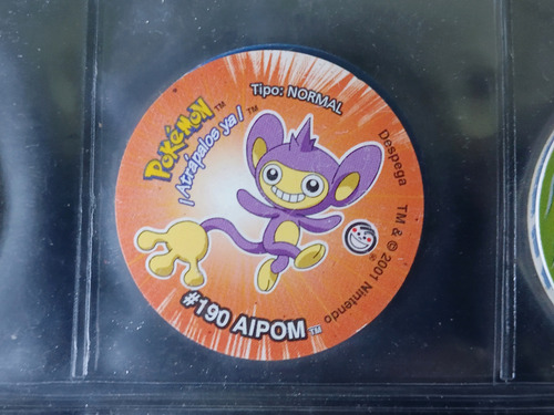 Tazo De Pokemón 3 #190 Aipom Con Sticker Sin Despegar (: (Usado)
