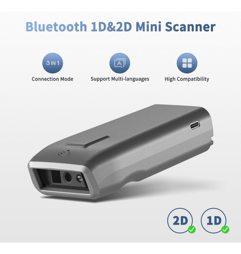 Netumscan Mini Qr Bluetooth Barcode Scanner, Leitor De Códig