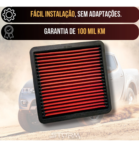 Filtro Ar Esportivo L200 Triton 3.5 V6 Gasolina 2008 A 2009