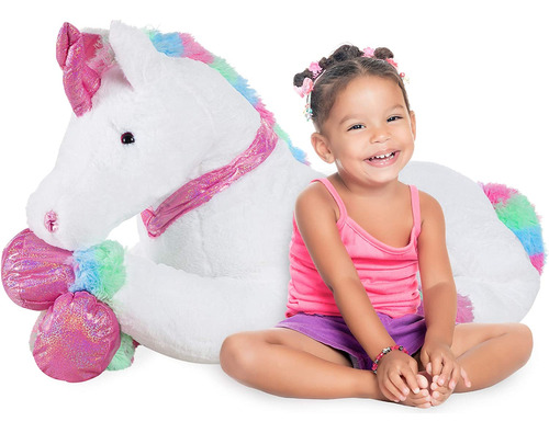 Unicornio De Peluche Extra Grande Para Niños De 52 Pul...