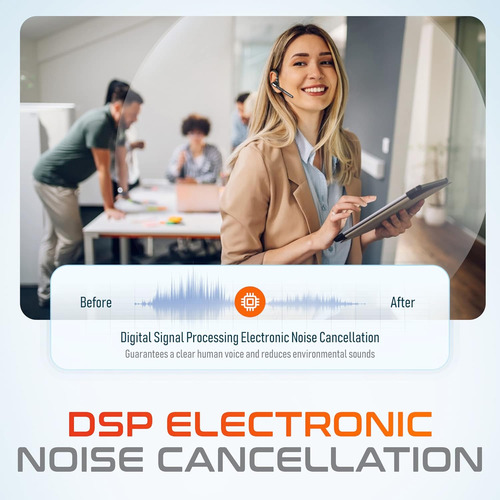 Auricular Bluetooth Delton, Con Cancelación De Ruido, Negro