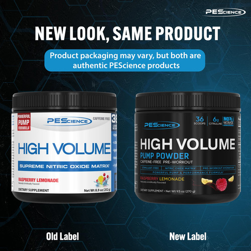 Pescience High Volume Caffeine Free Pump Pre Workout, Raspbe