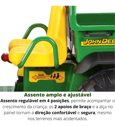 Trator Elétrico Peg Perego John Deere Gator Hpx 12v 2 Lugare